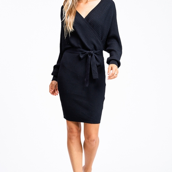 New Boutique black ribbed mini dress HOLIDAY SPECIALS - Picture 3 of 5